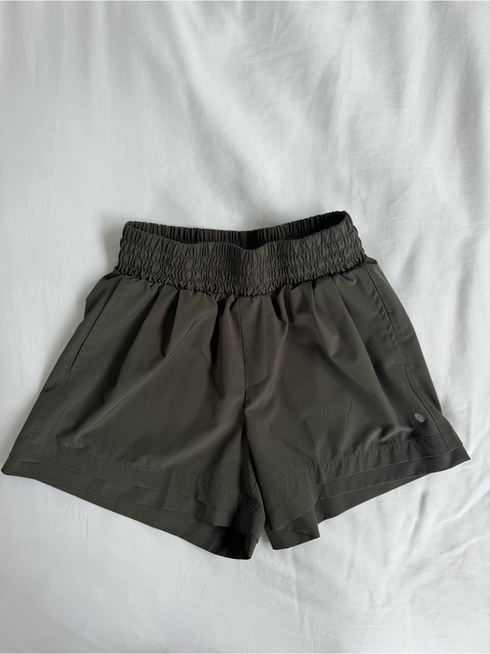 Olive Green Women's Elastic Waist Shorts